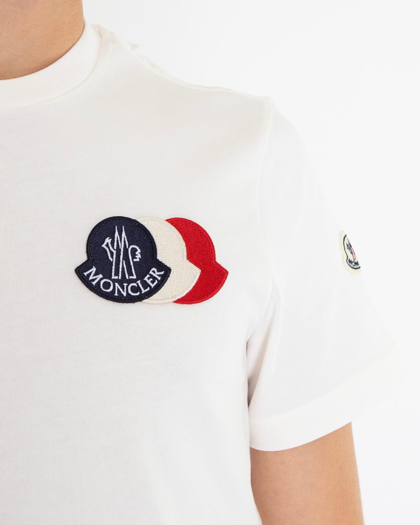 Heren Tricolor Logo T-Shirt Wit