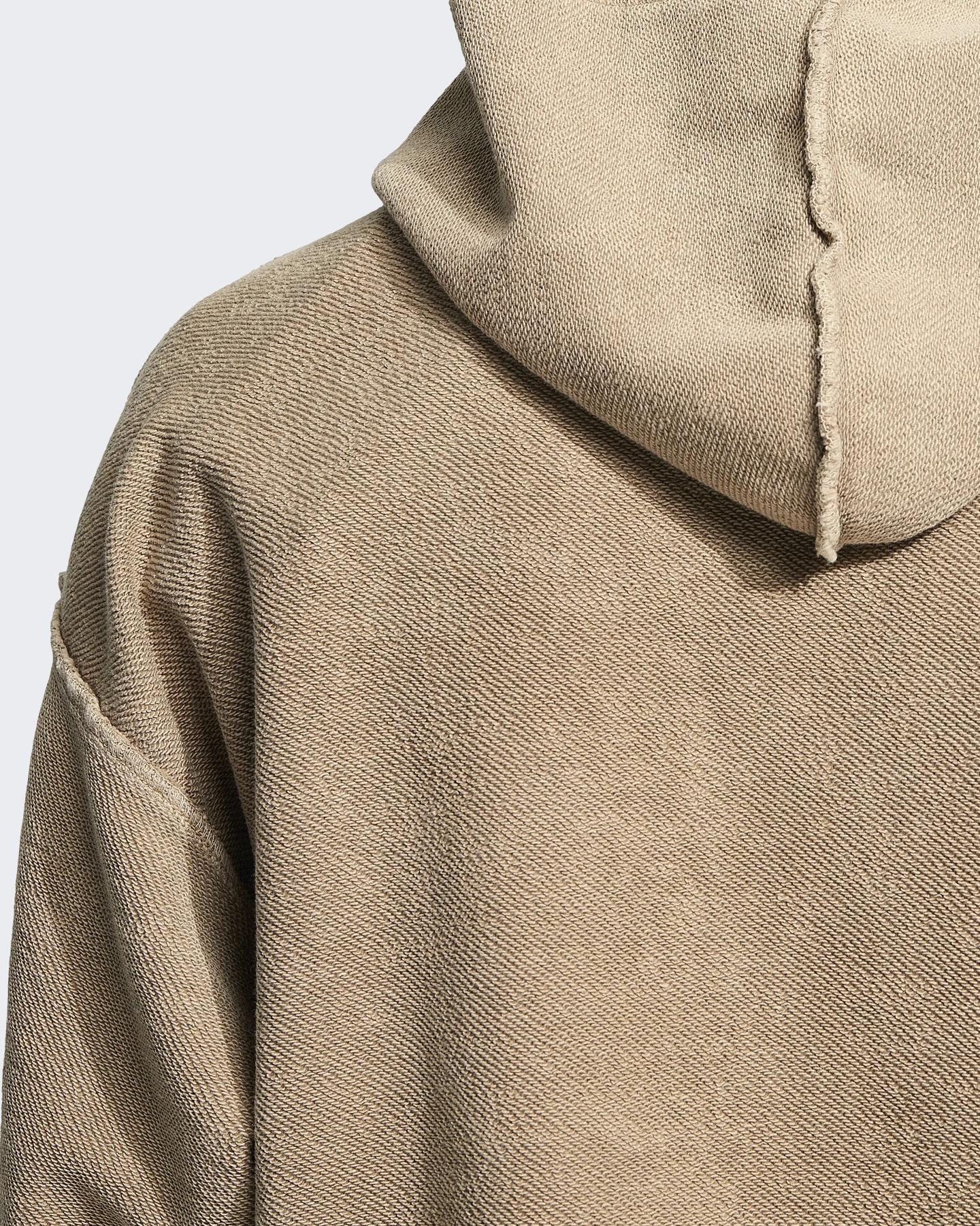 Heren Chest Pocket Hoodie Beige