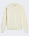 Heren Lamswollen sweater met ronde hals Wit