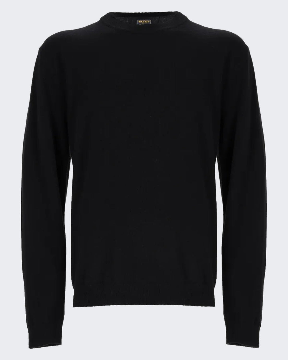 Woolrich Heren Lamswollen sweater met ronde hals Zwart - Eleganza.nl
