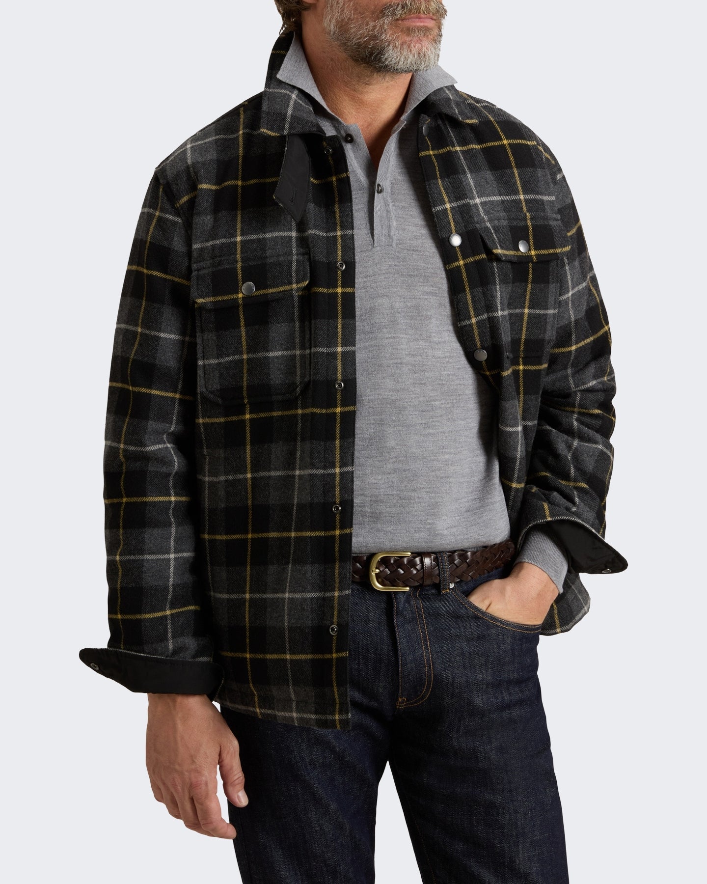Woolrich Heren Wool Alaskan shirt jacket met ruitmotief Zwart - Eleganza.nl