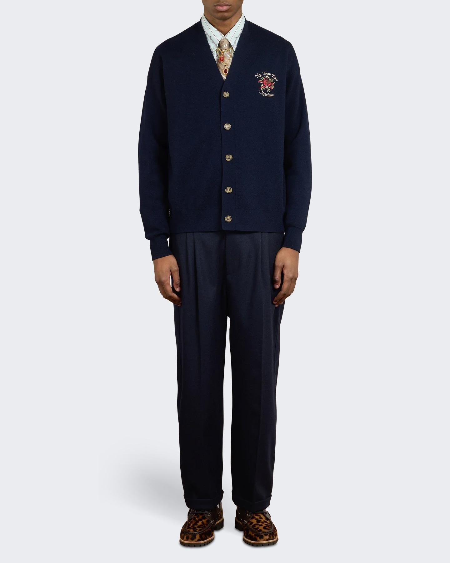 Heren Le Cardigan Slogan Rose