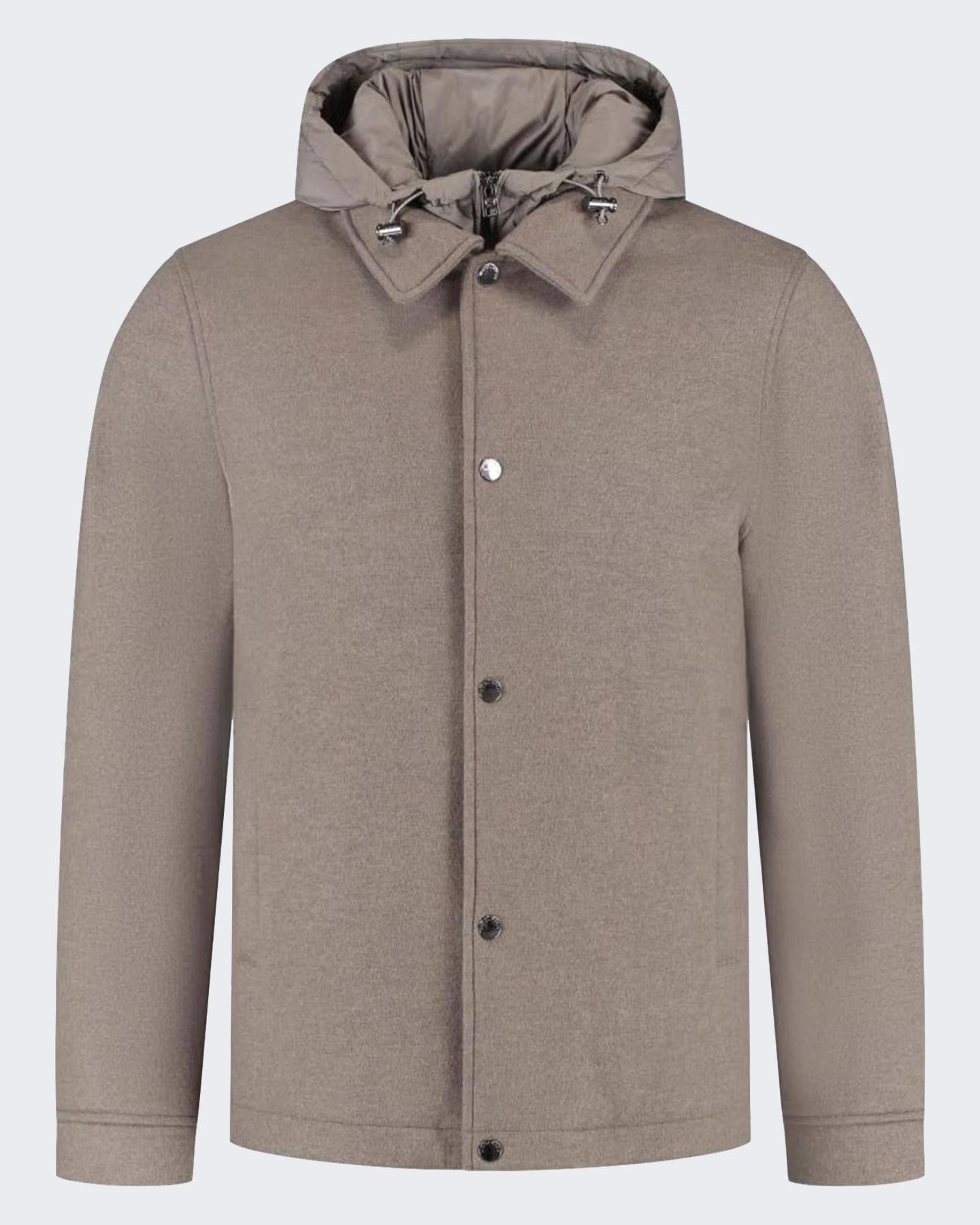 Heren Knitted Wool Jacket Bruin