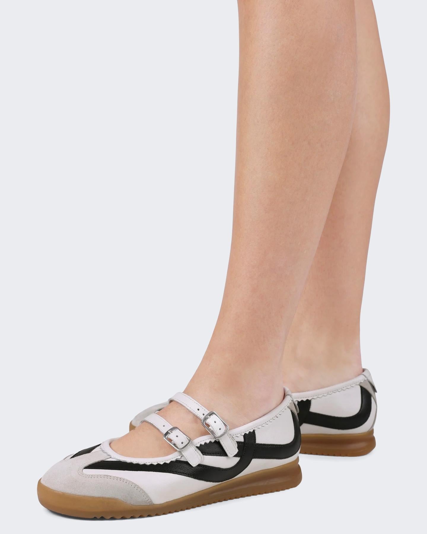 Dames Cli-Oo Mary Jane Sneaker Wit