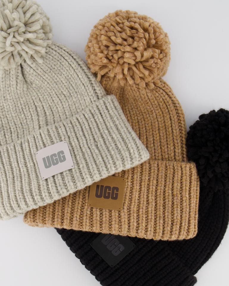 Dames Ugg Rib Beanie Zwart