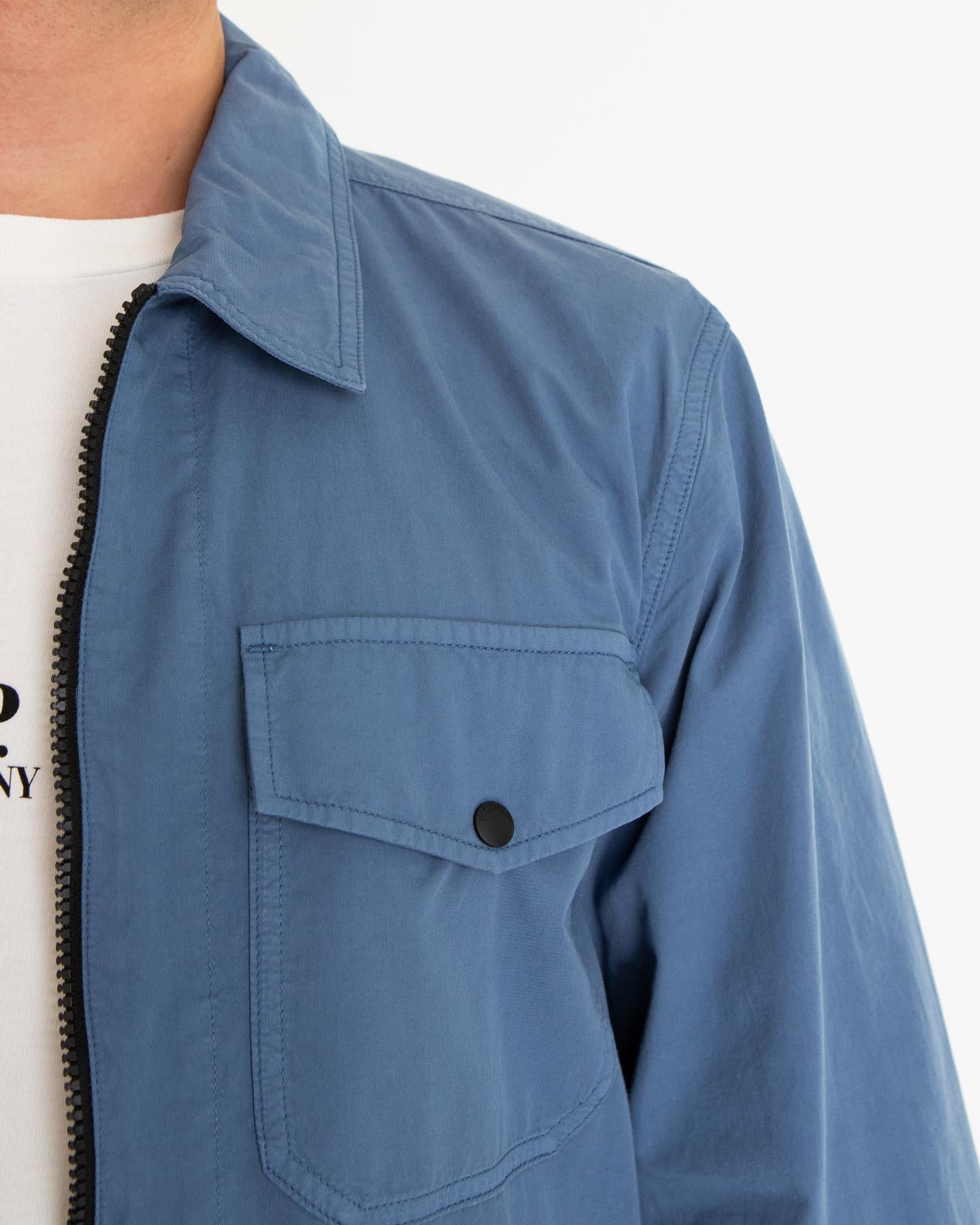 Heren Gabardine Overshirt Blauw