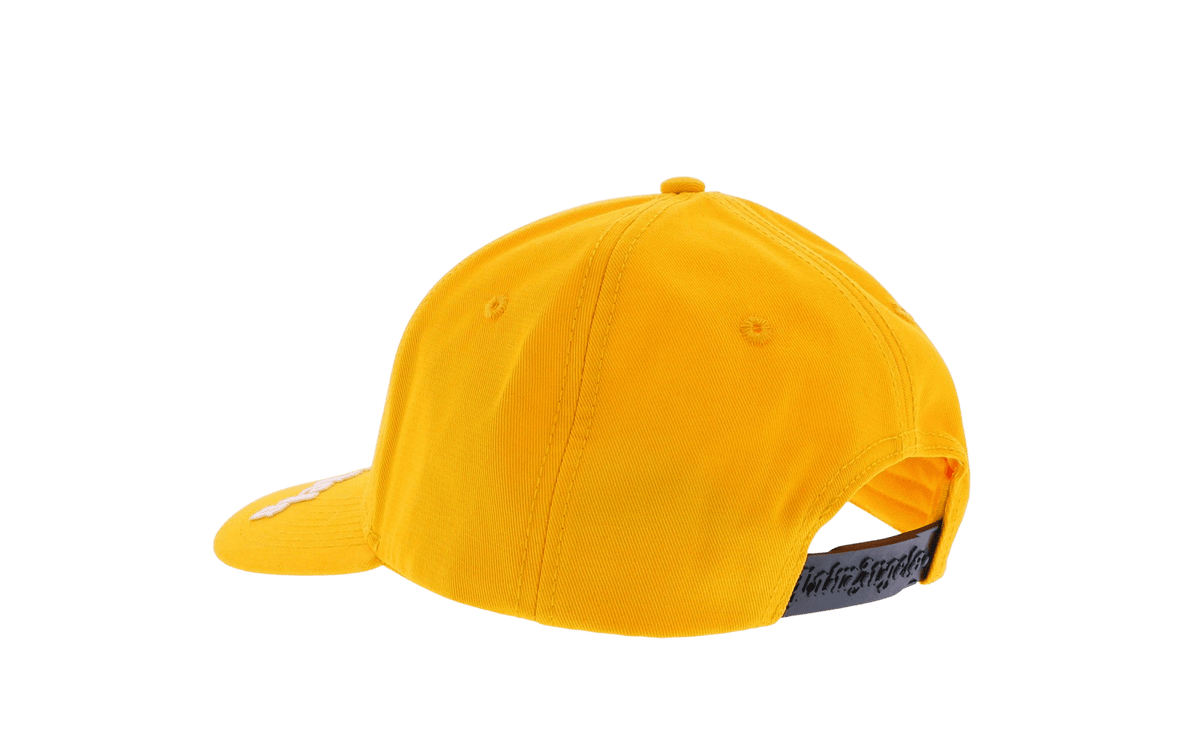 Herren-Logo-Cap mit gebogenem Design, gelb-weiß