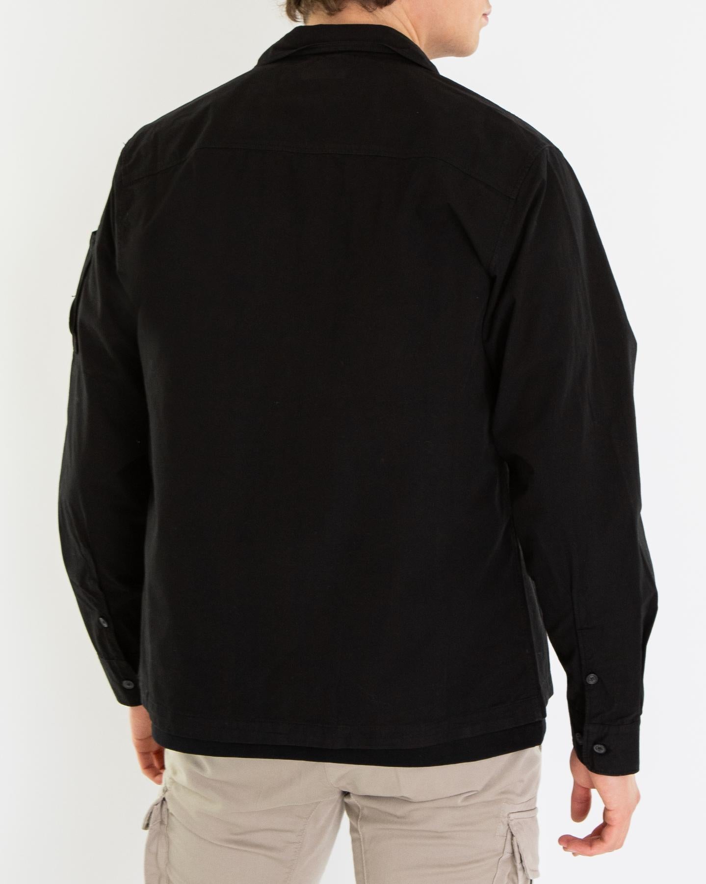 Heren Full Zip Overshirt Zwart