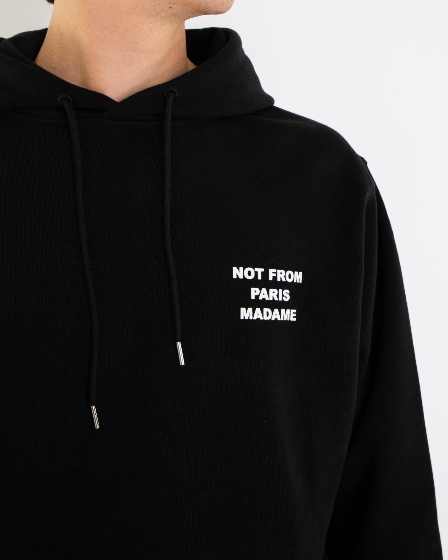 Heren Slogan Hoodie Zwart