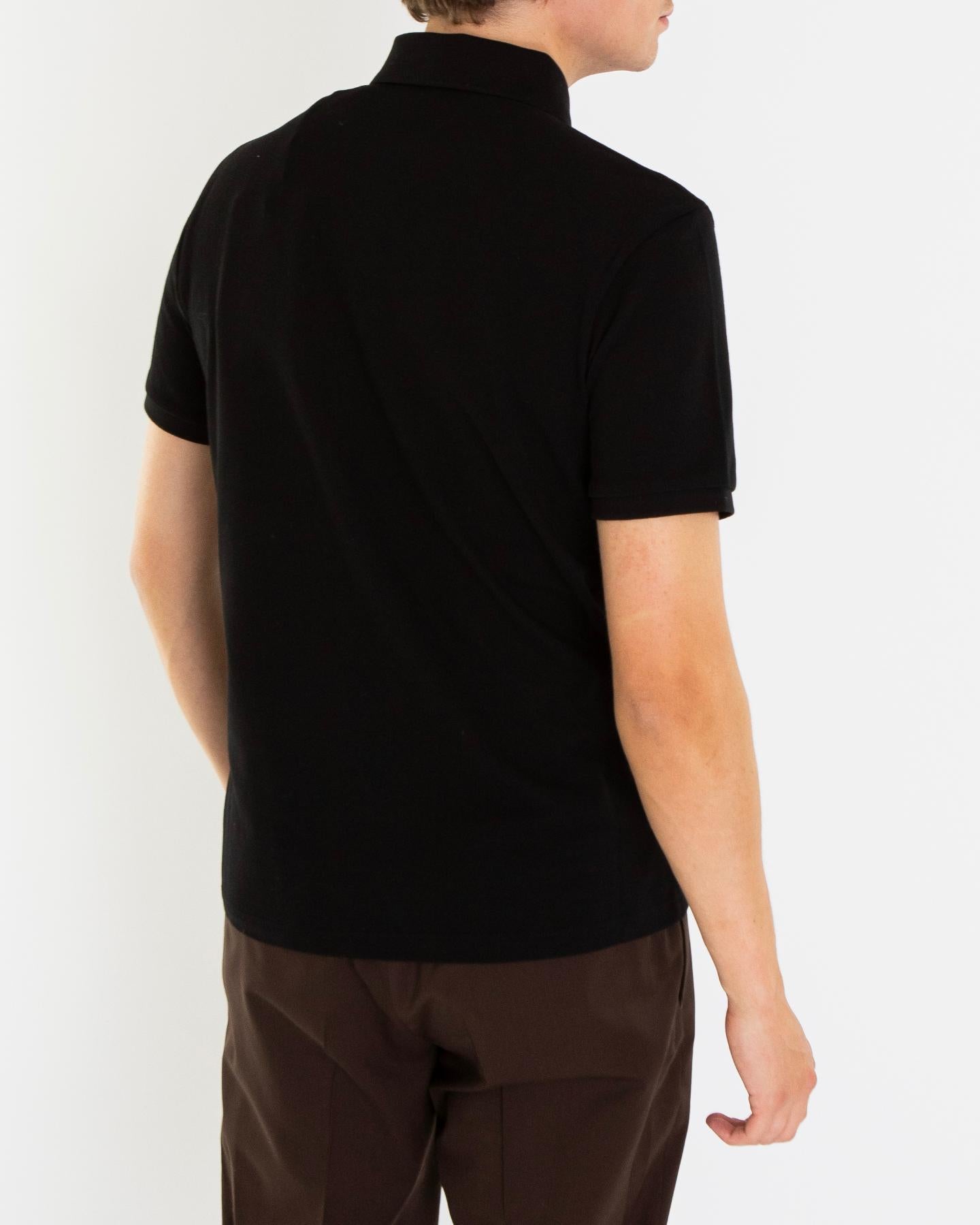Heren Piquet Polo with Pocket Zwart