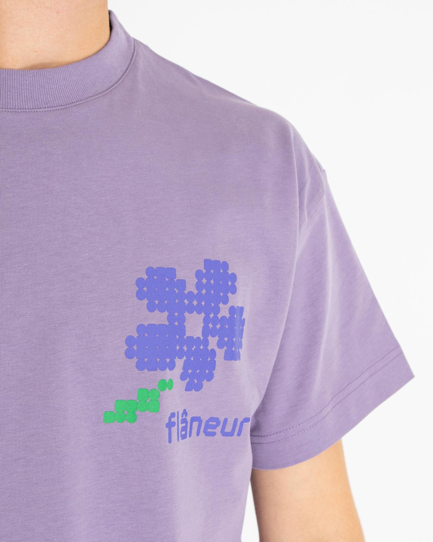 Heren Pixel Flower T-Shirt Paars