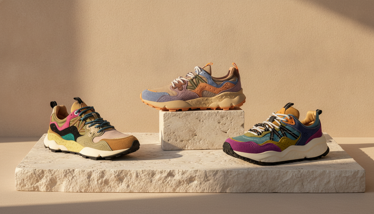 Op voorraad: Dames Yamano Woman Damessneaker met naturel suède details Bruin, Dames Yamano Lage sneaker met veters Petrol, Dames Lichtgewicht sneaker met kleuraccenten Roze