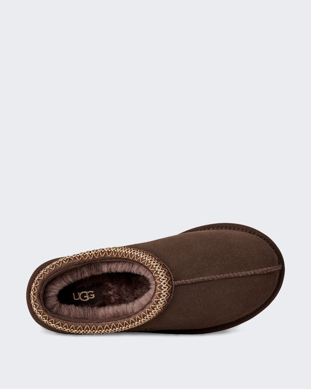 Dames Tasman II slipper met mocassin detail Stoffig Cacao