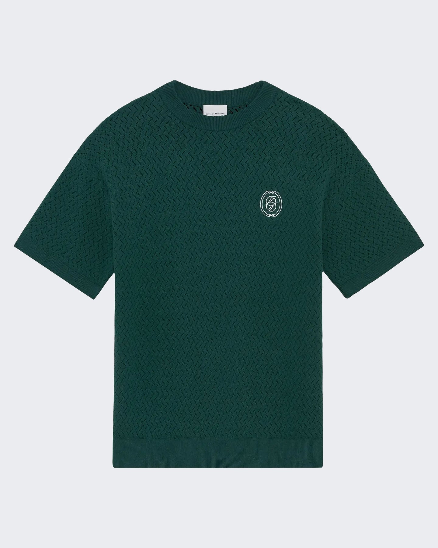 Heren D Mirror Openwork Knit T-Shirt Groen