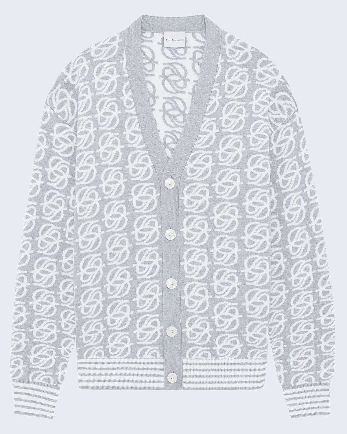 Herren D Mirror Monogram Knit Cardigan Grau