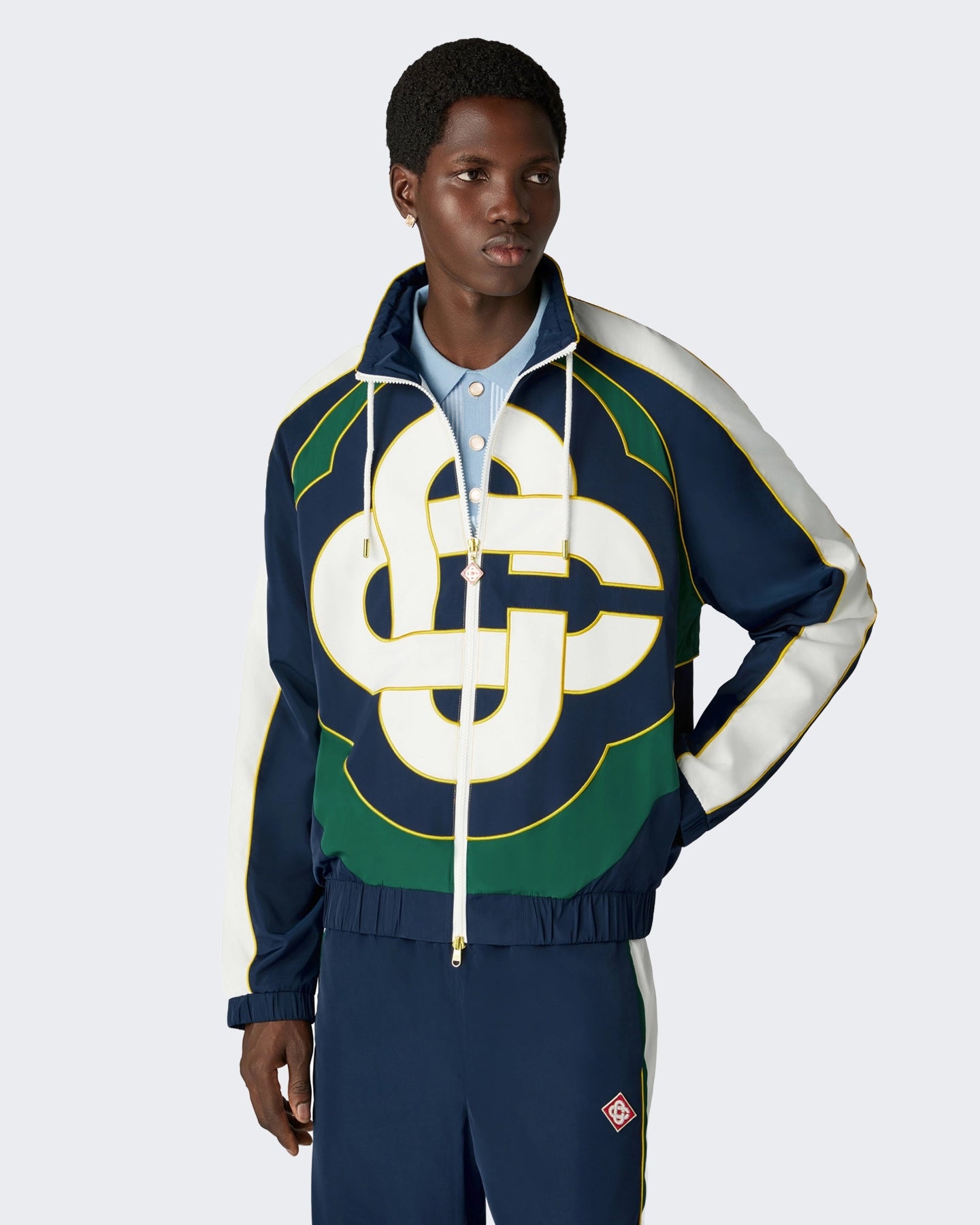 Heren Cc Applique Colourblock Windbreaker Jacket Wit