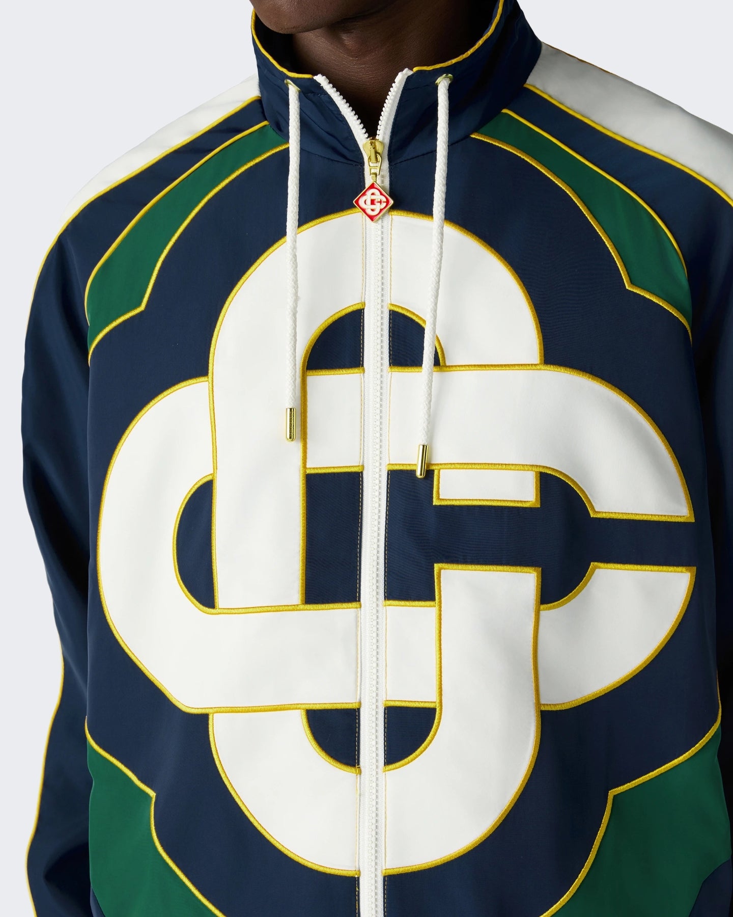 Heren Cc Applique Colourblock Windbreaker Jacket Wit