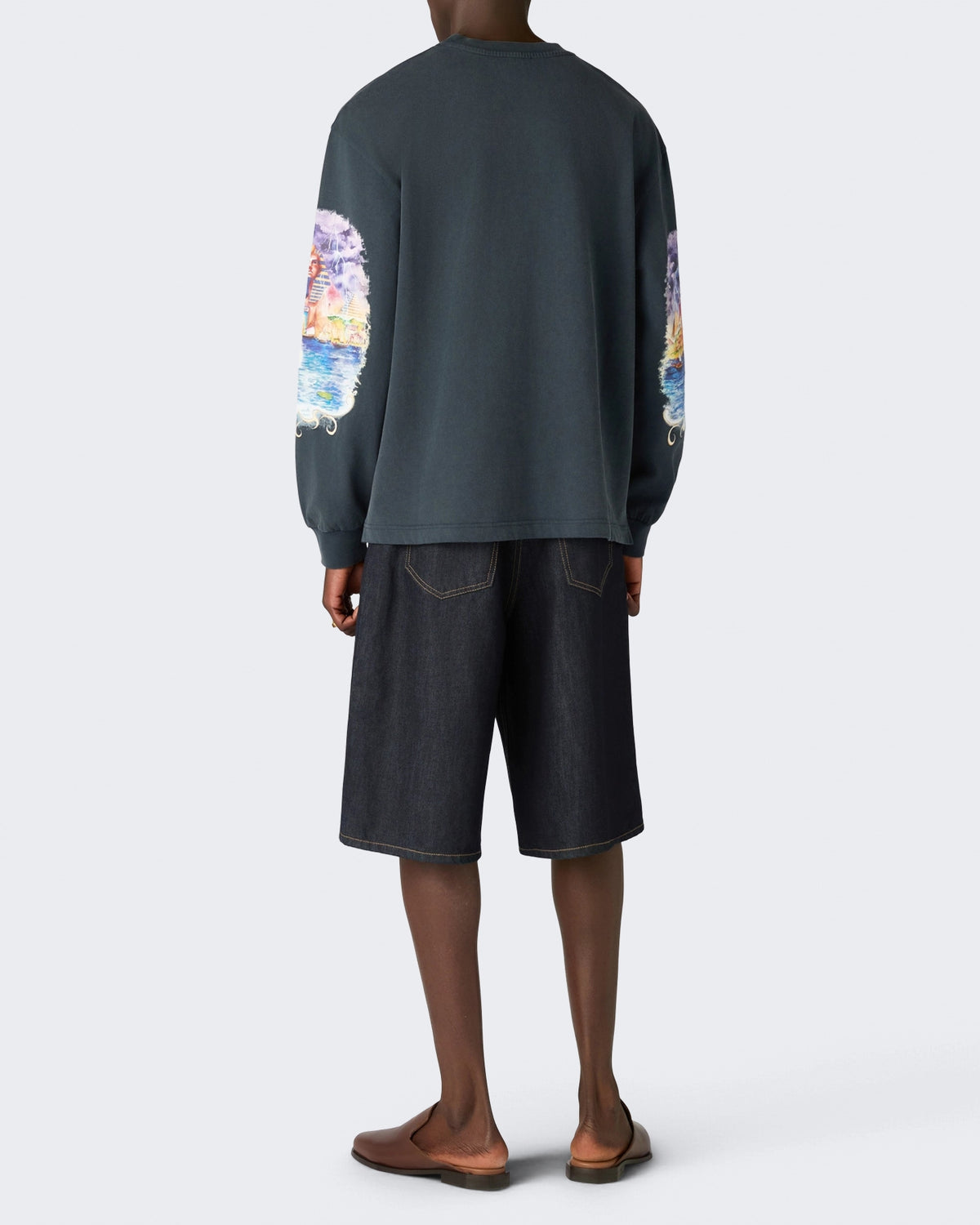 Heren Eveil Ancestral Washed Long Sleeve Tee Eveil Ancestral Blauw