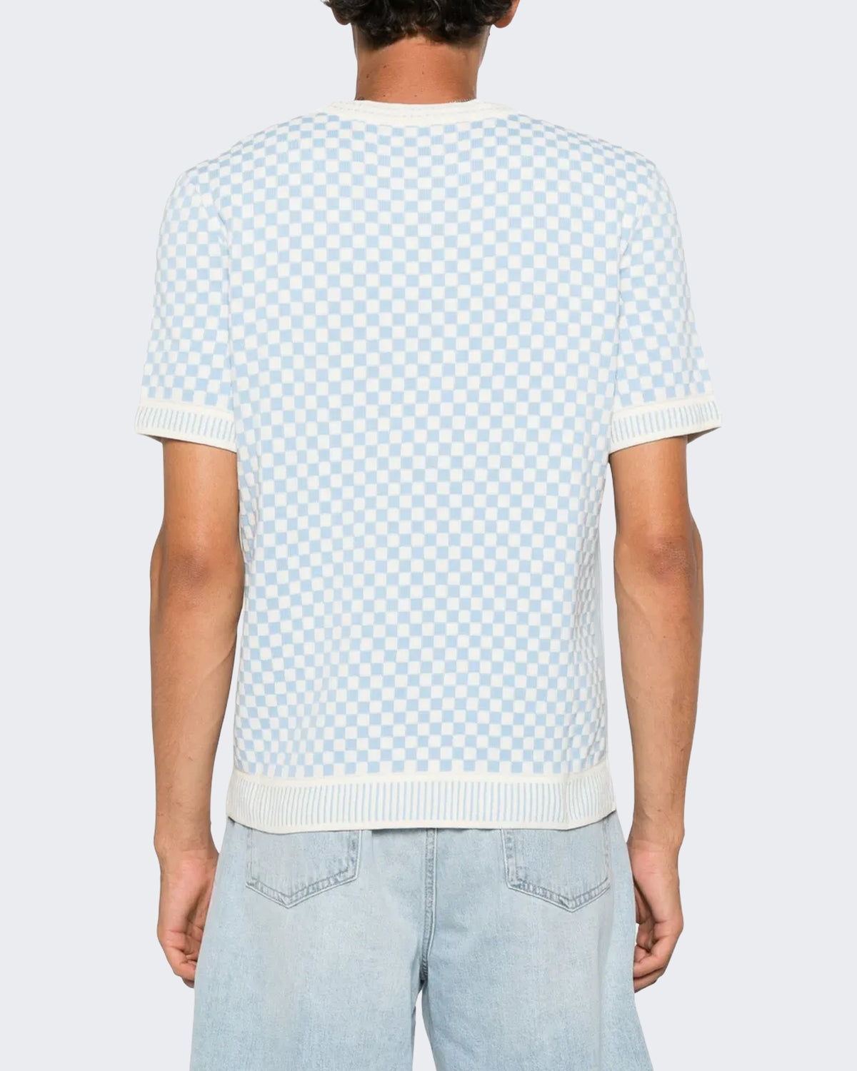 Heren Check Tee Blauw