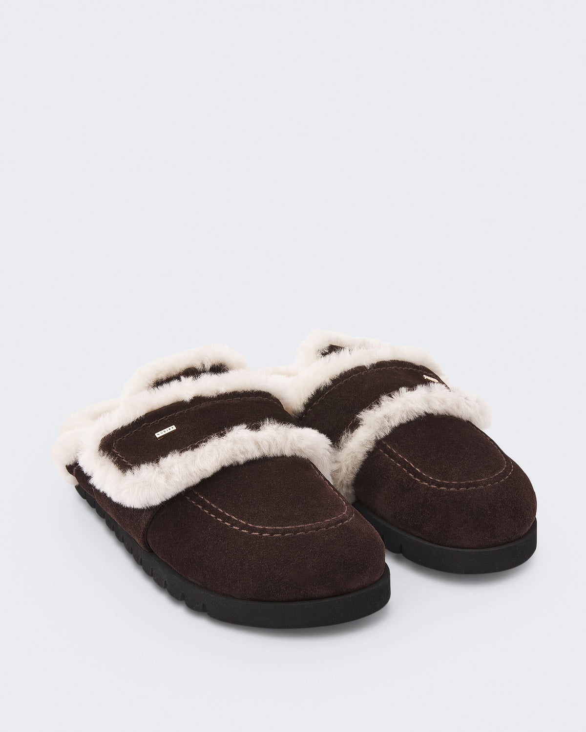 Damen Teddy Furry sneaker met bont Braun