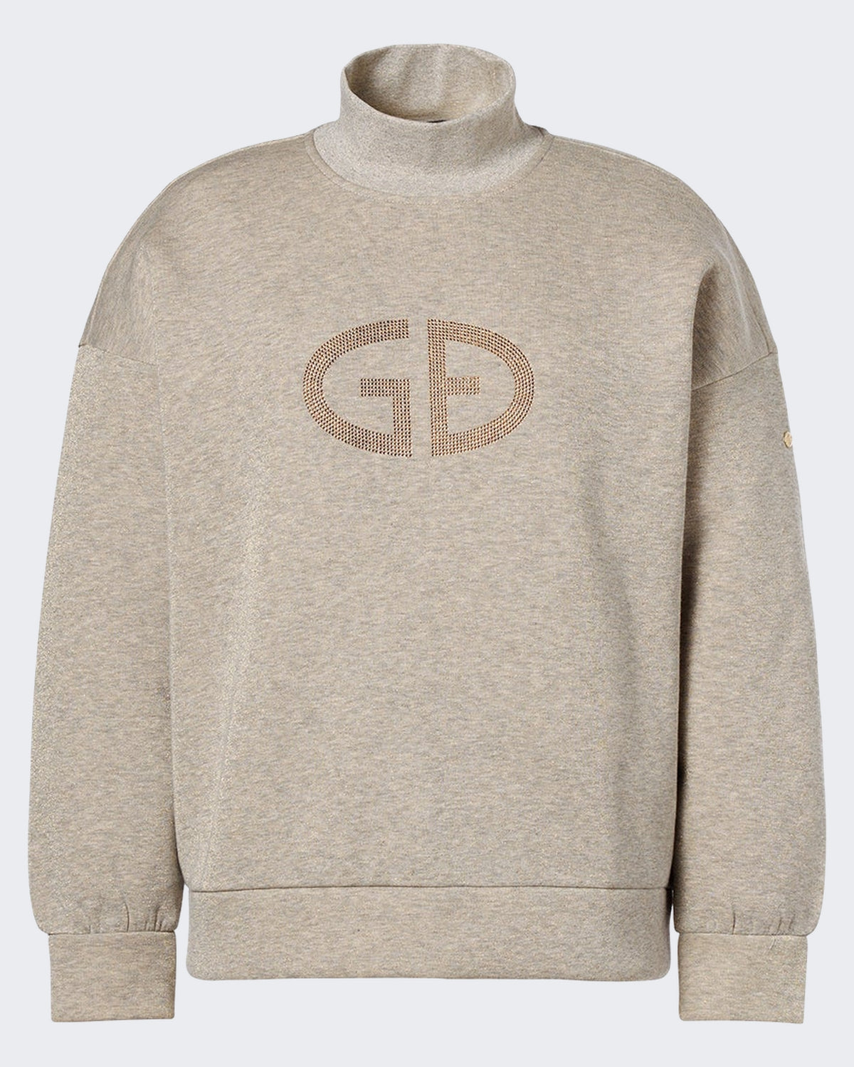 Damen Sweater met col lurex melange Silber
