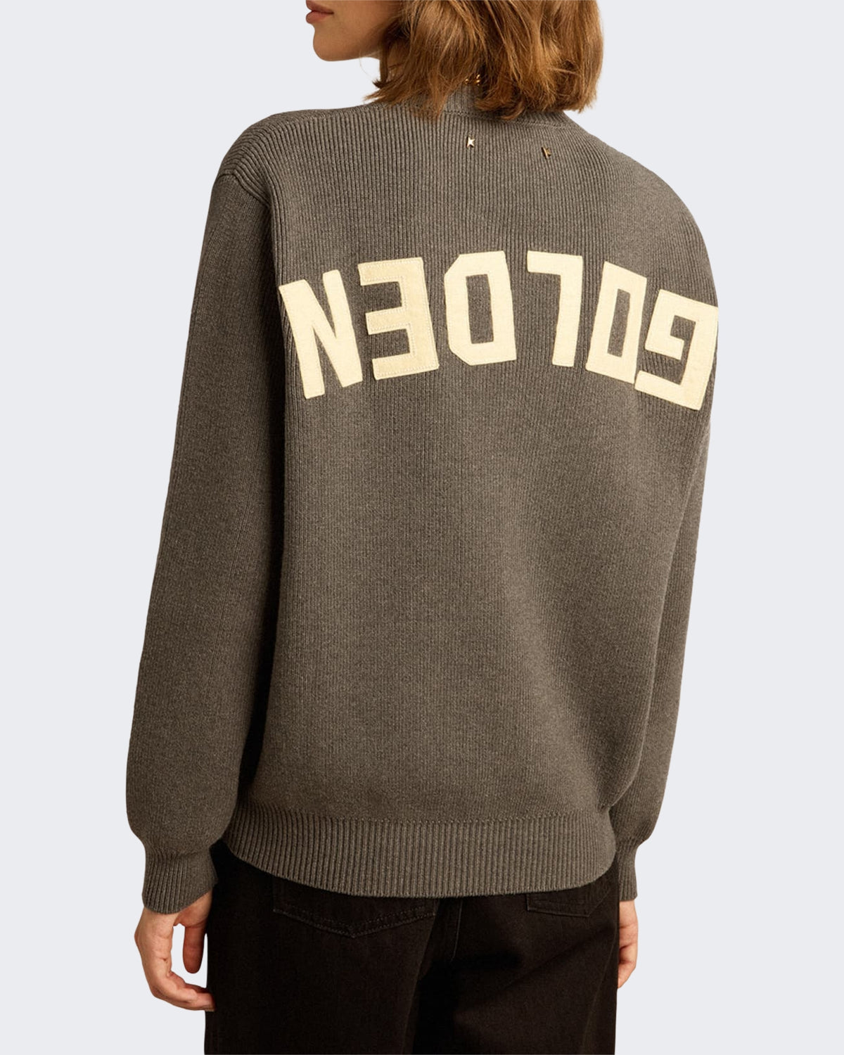 Dames Boyfriend Knit Crew Neck Grijs