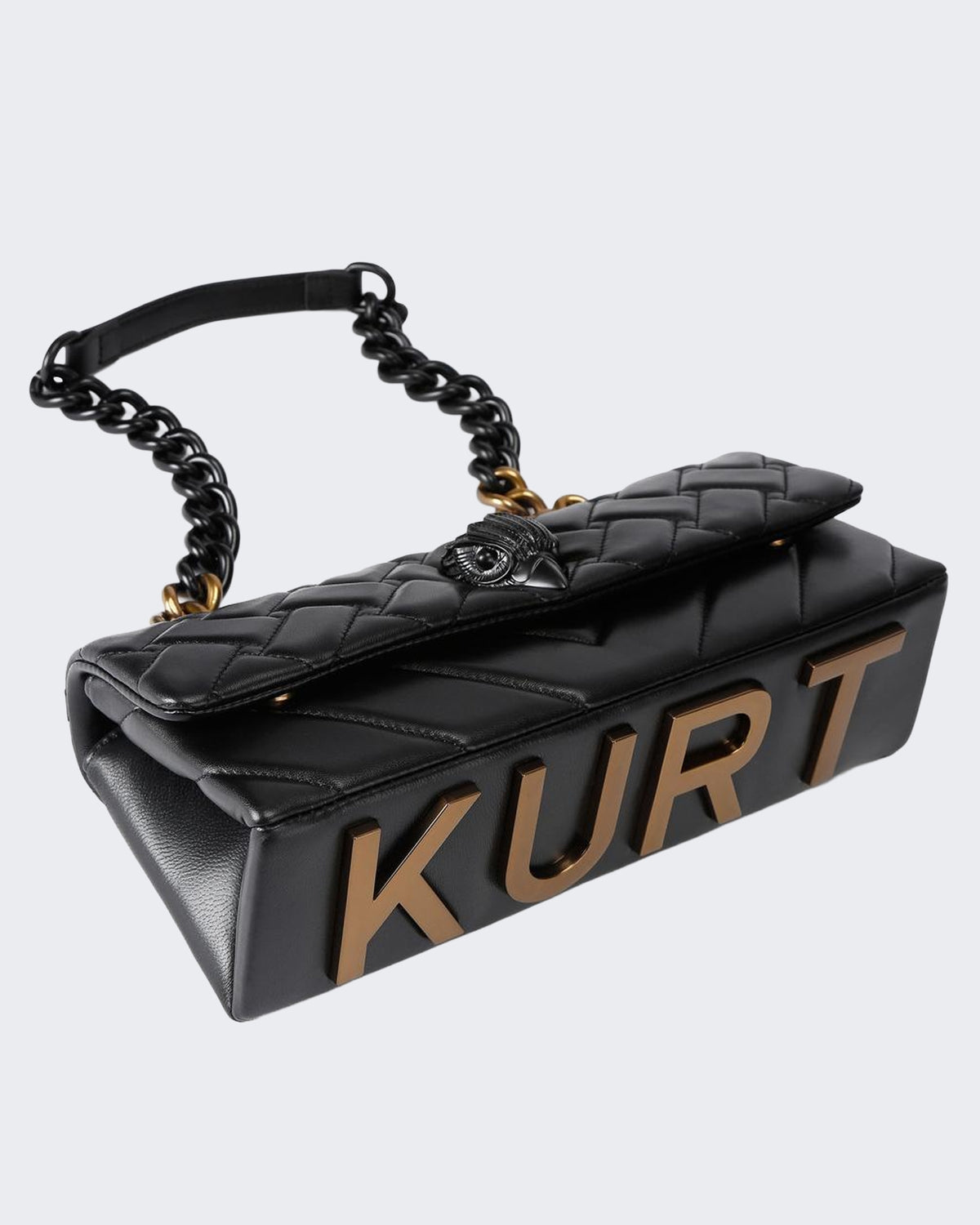 Damen 690-Kensington East West Kurt-Black-Leather Schwarz