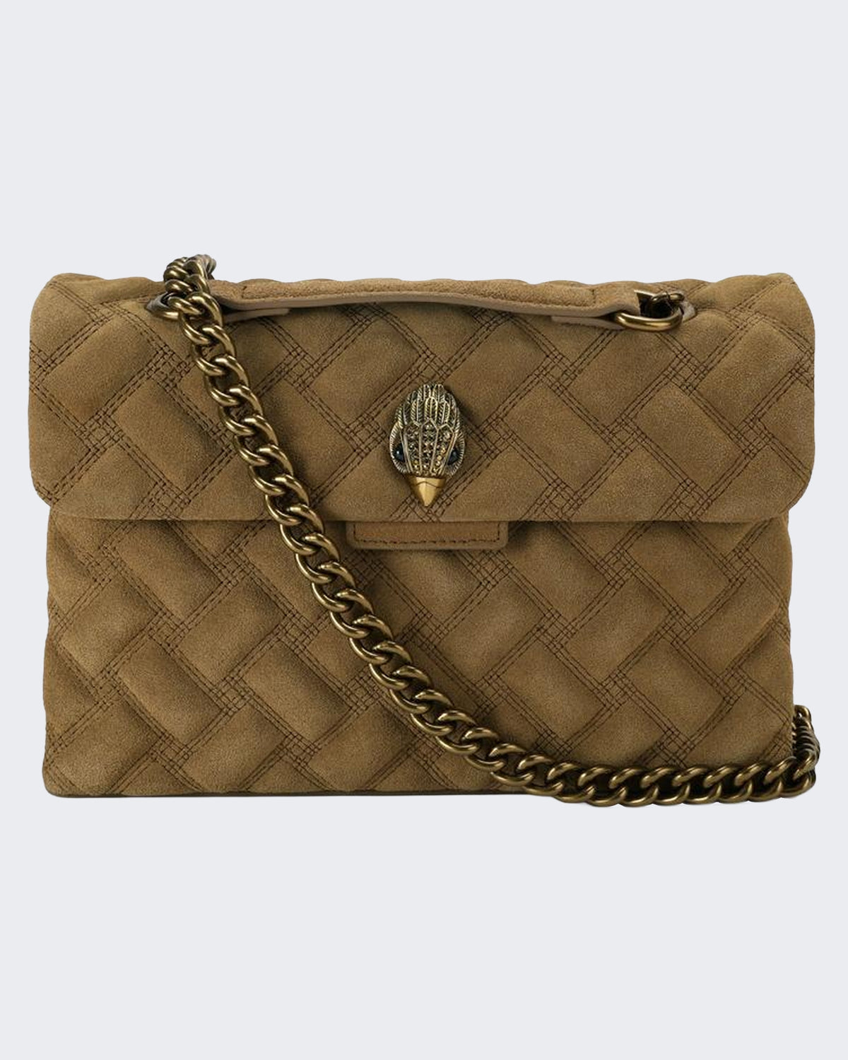 Damen 690-Leather Kensington Bag-Beige-Suede/Leather 33