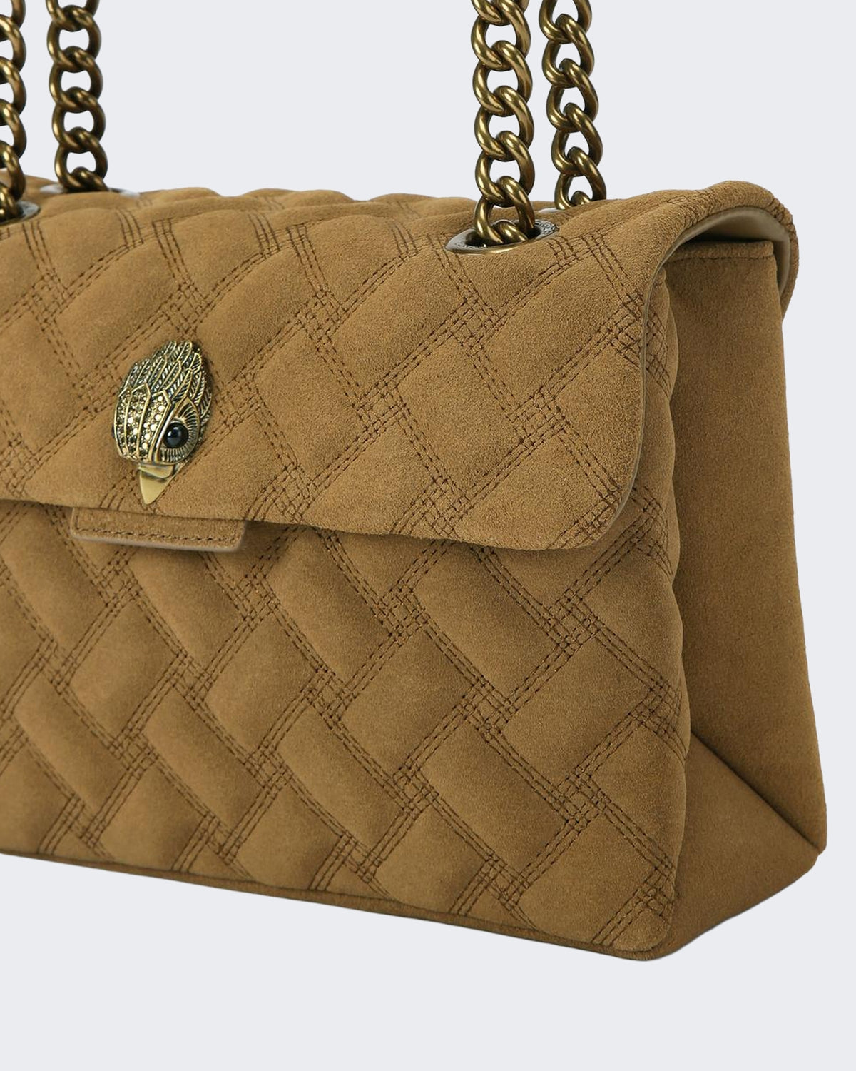 Damen 690-Leather Kensington Bag-Beige-Suede/Leather 33