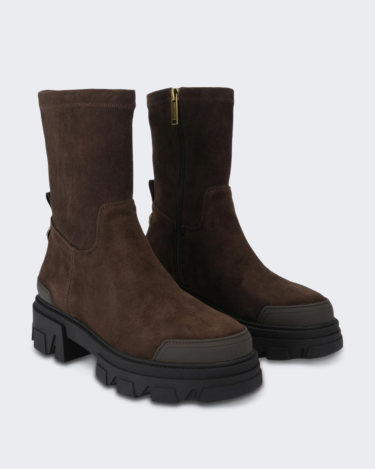 Damen 225-Stomp Sock Ankle-Dk.Brn Com-Suede/Other 35 Braun