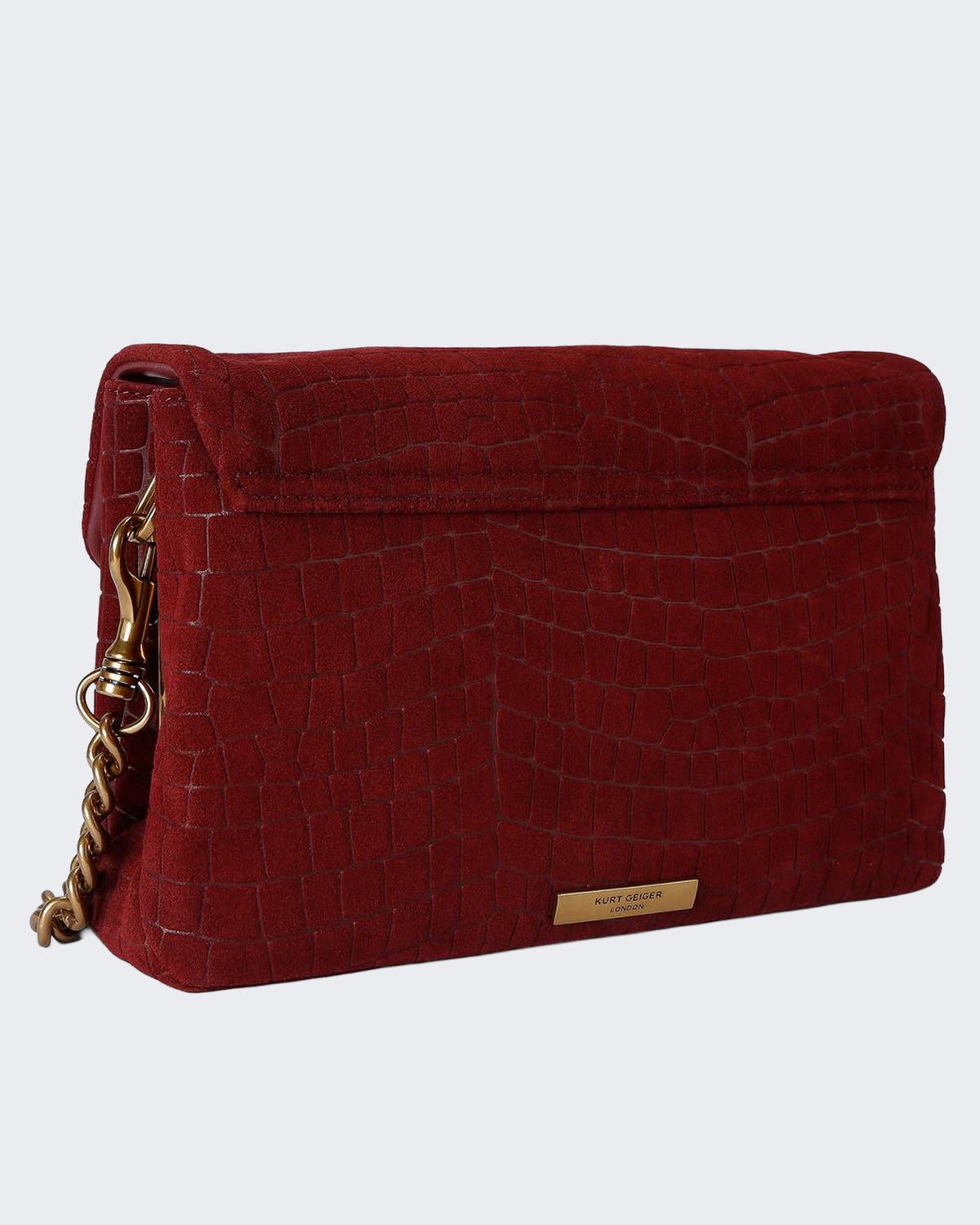 Dames 690-Celia Shoulder Bag-Rood-Suede/Croc Print 54