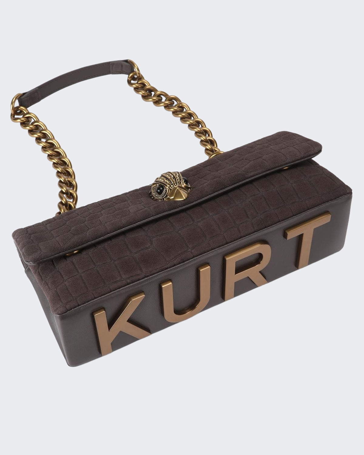 Dames 690-Kensington East West Kurt-Dk.Brn Com-Suede/Croc Print 35 Bruin