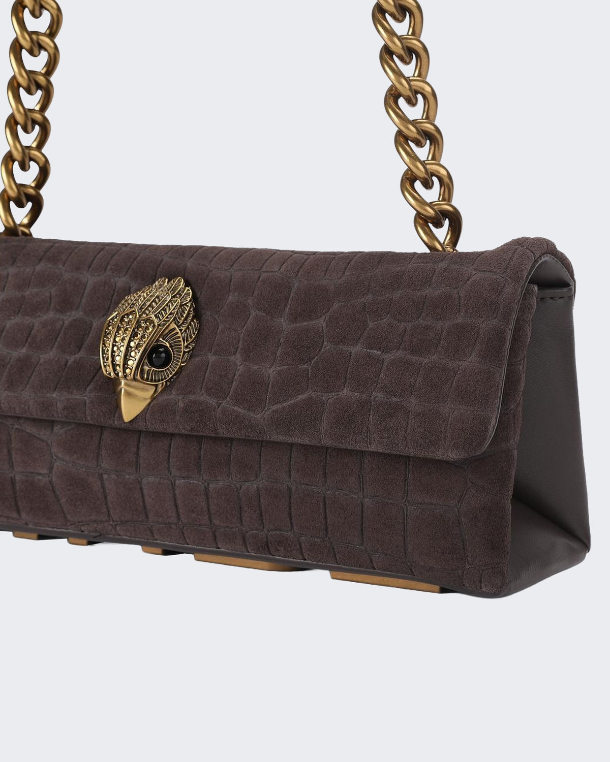 Dames 690-Kensington East West Kurt-Dk.Brn Com-Suede/Croc Print 35 Bruin