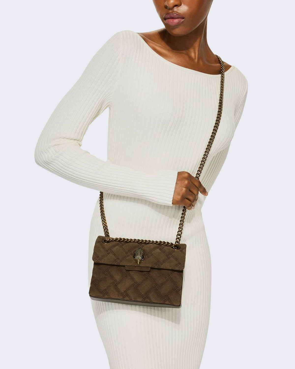 Damen 690-Leather Mini Kensington-Brown-Suede/Leather Braun