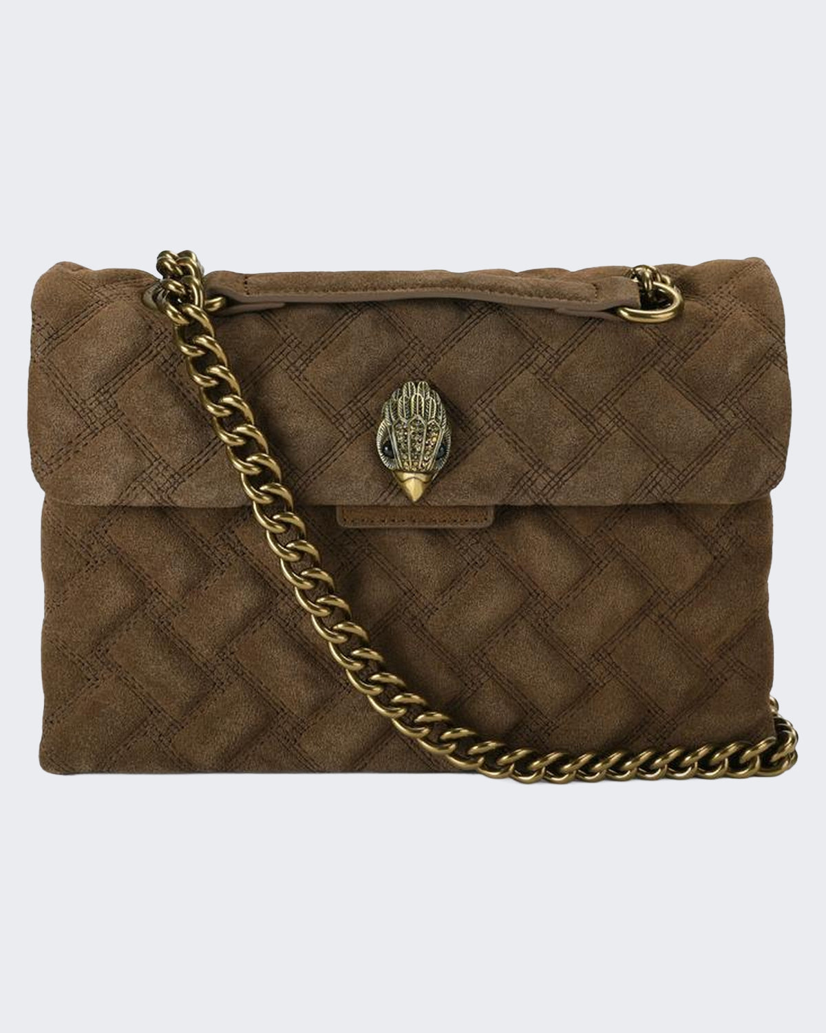Damen 690-Leather Kensington Bag-Brown-Suede/Leather Braun