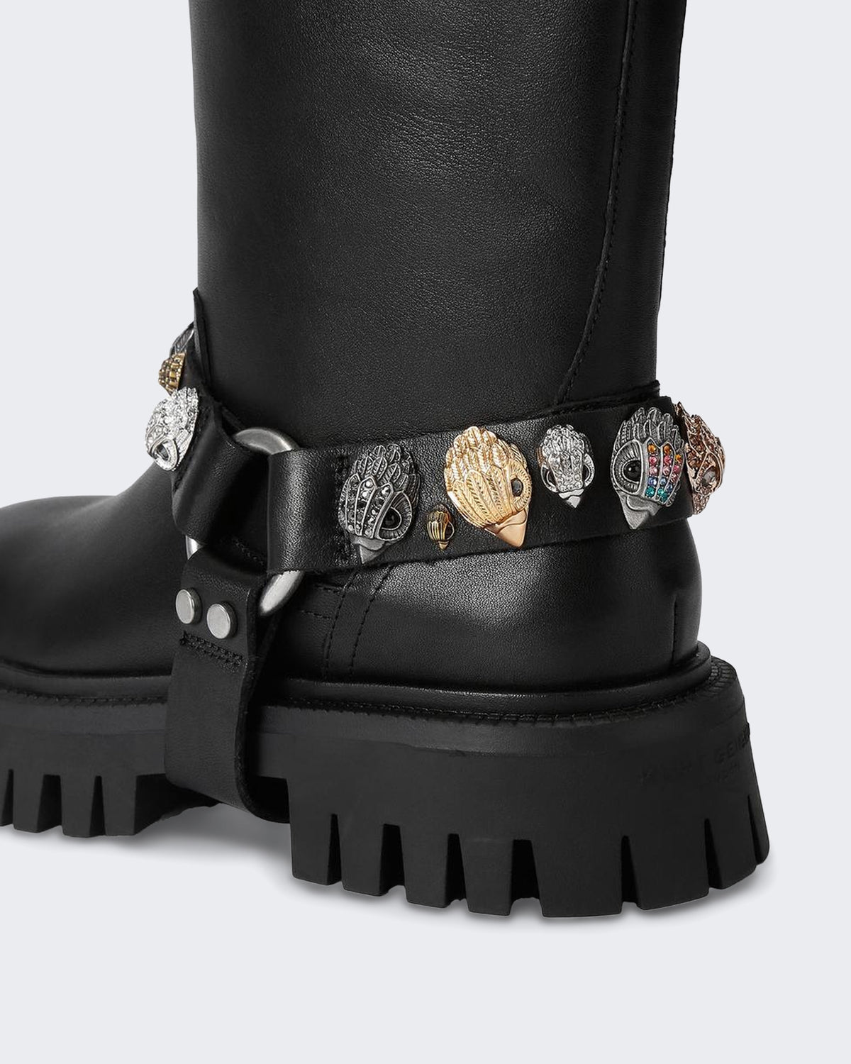 Dames 225-Eagles Harness Biker-Black-Leather Zwart