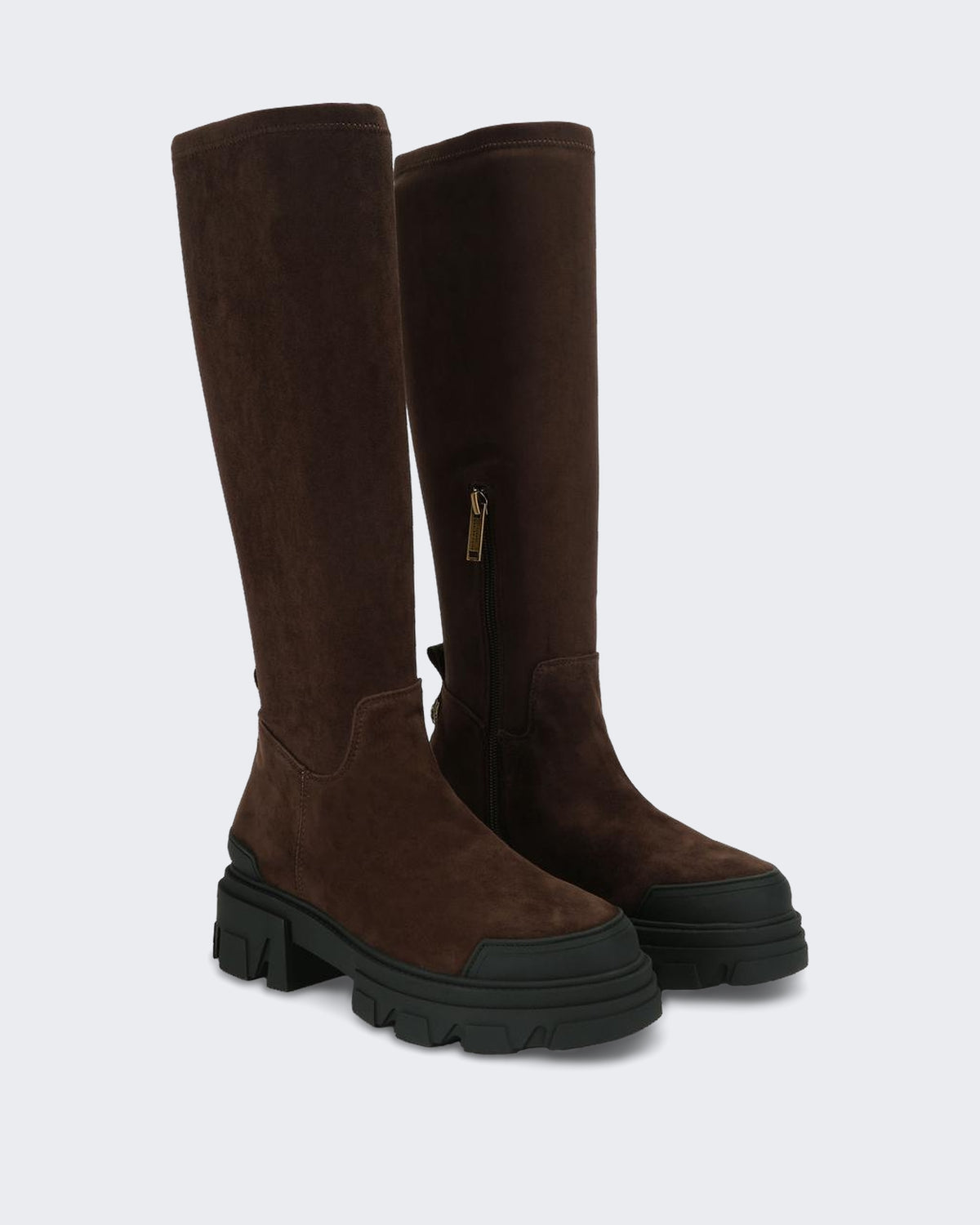 Dames 225-Stomp Sock Knee-Dark Brown-Suede/Other Bruin