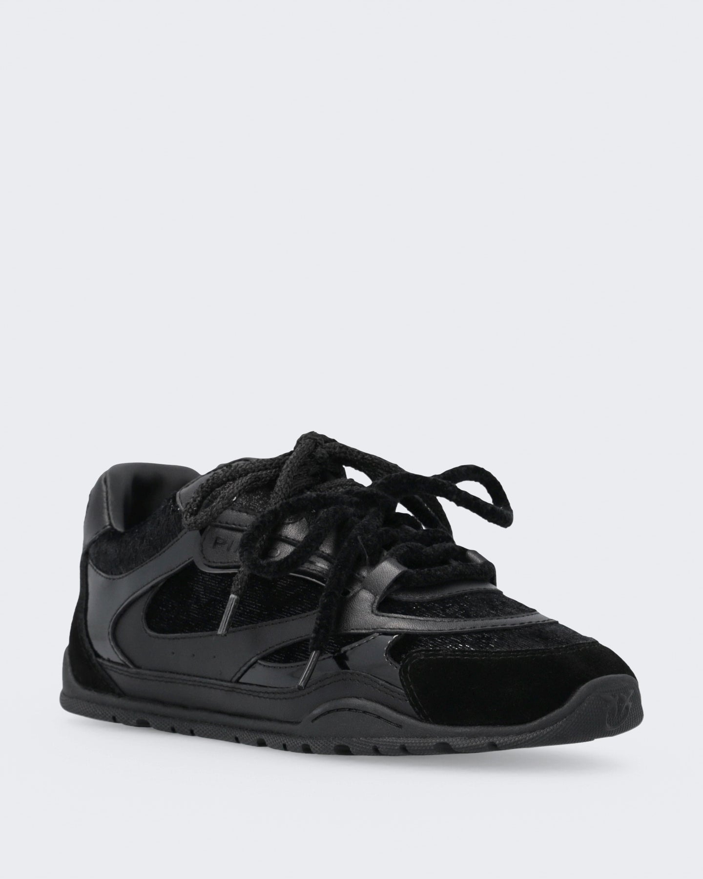 Dames Yulia sneaker van leer en fluweel met Zwart