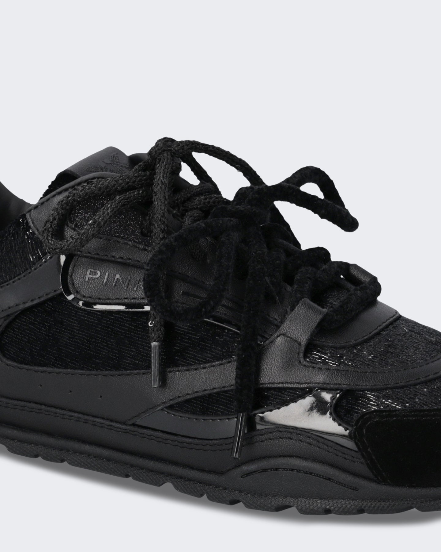 Dames Yulia sneaker van leer en fluweel met Zwart