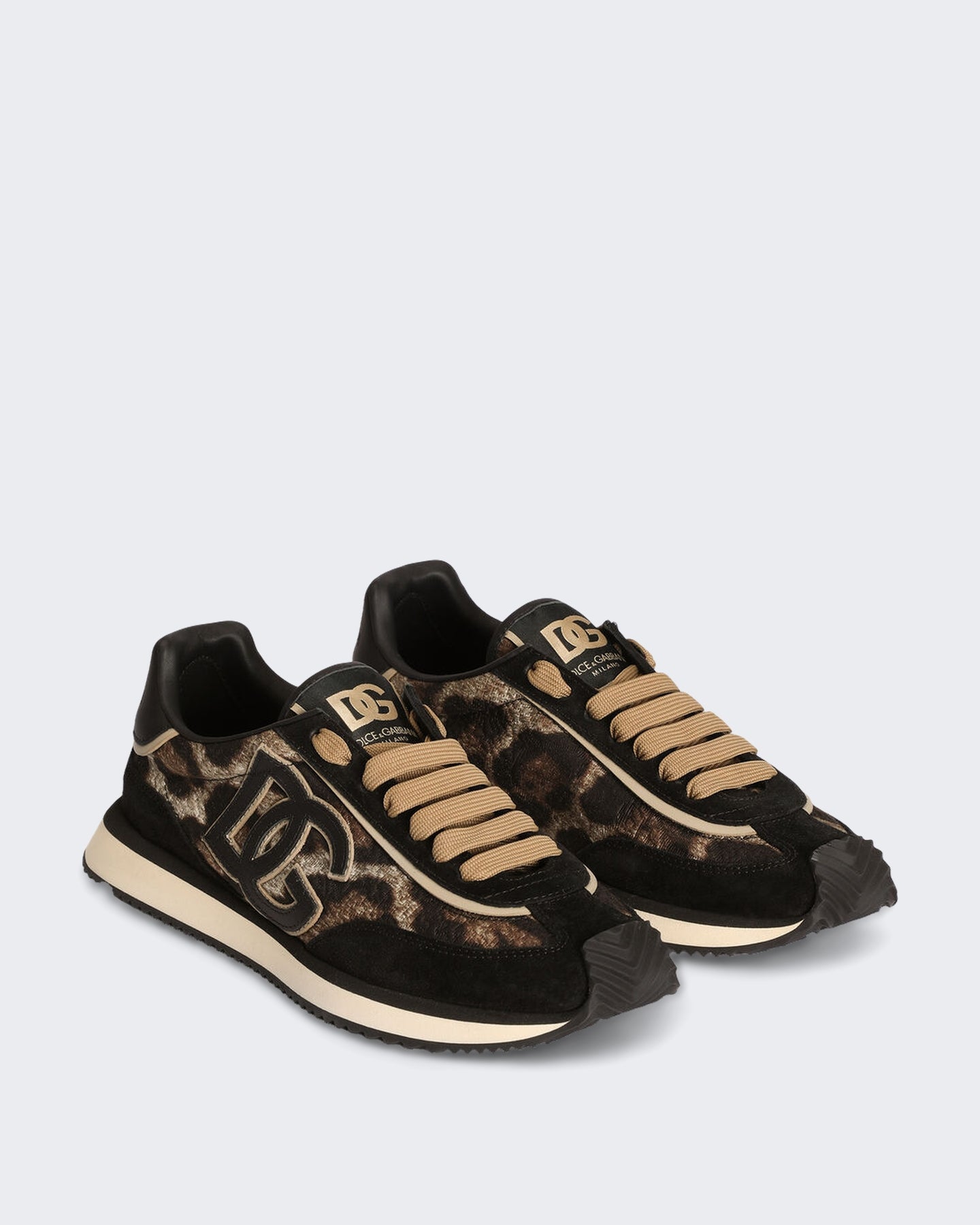 Dames Low-top sneakers leopardprint Bruin