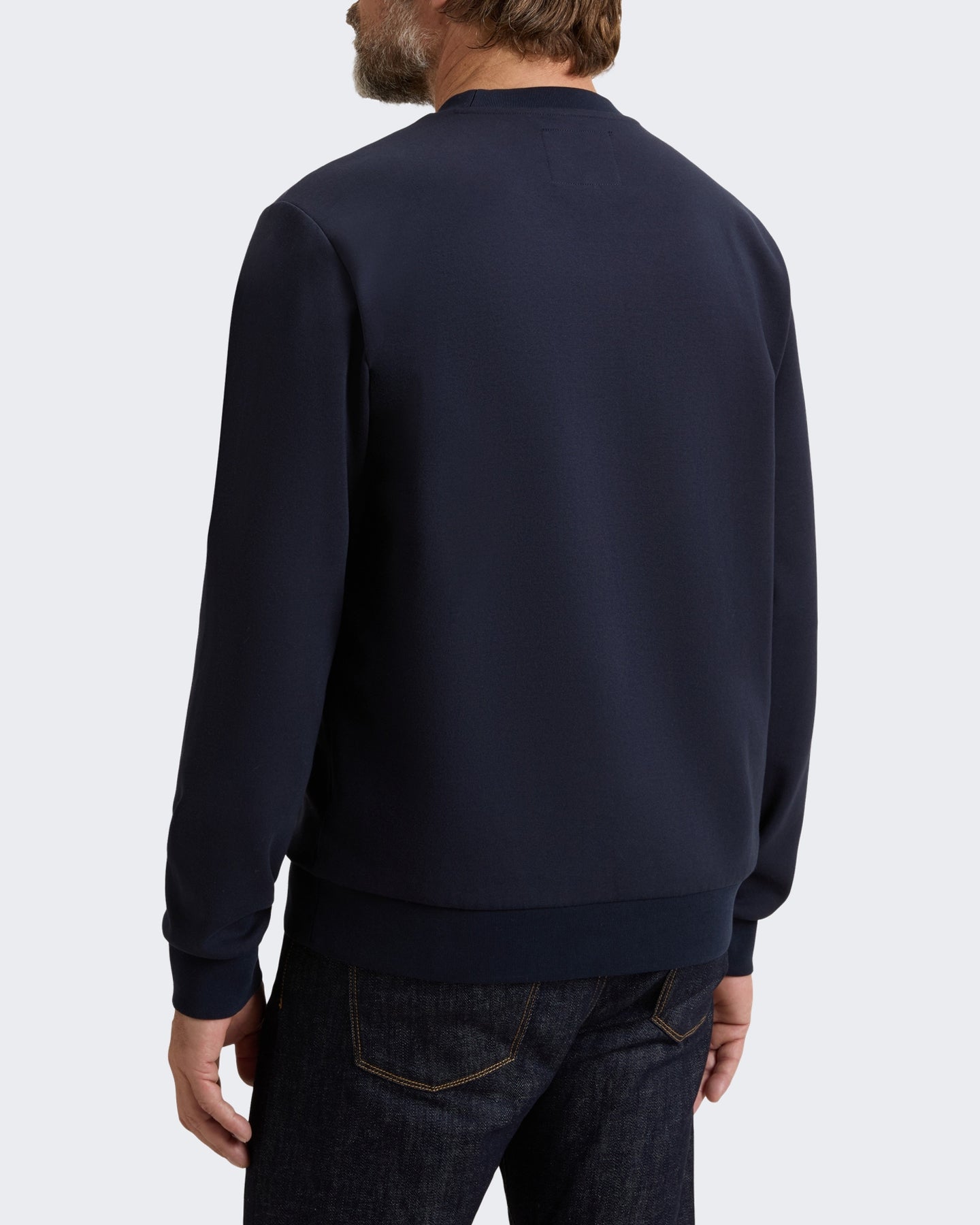Heren Logo sweater met ronde hals Blauw