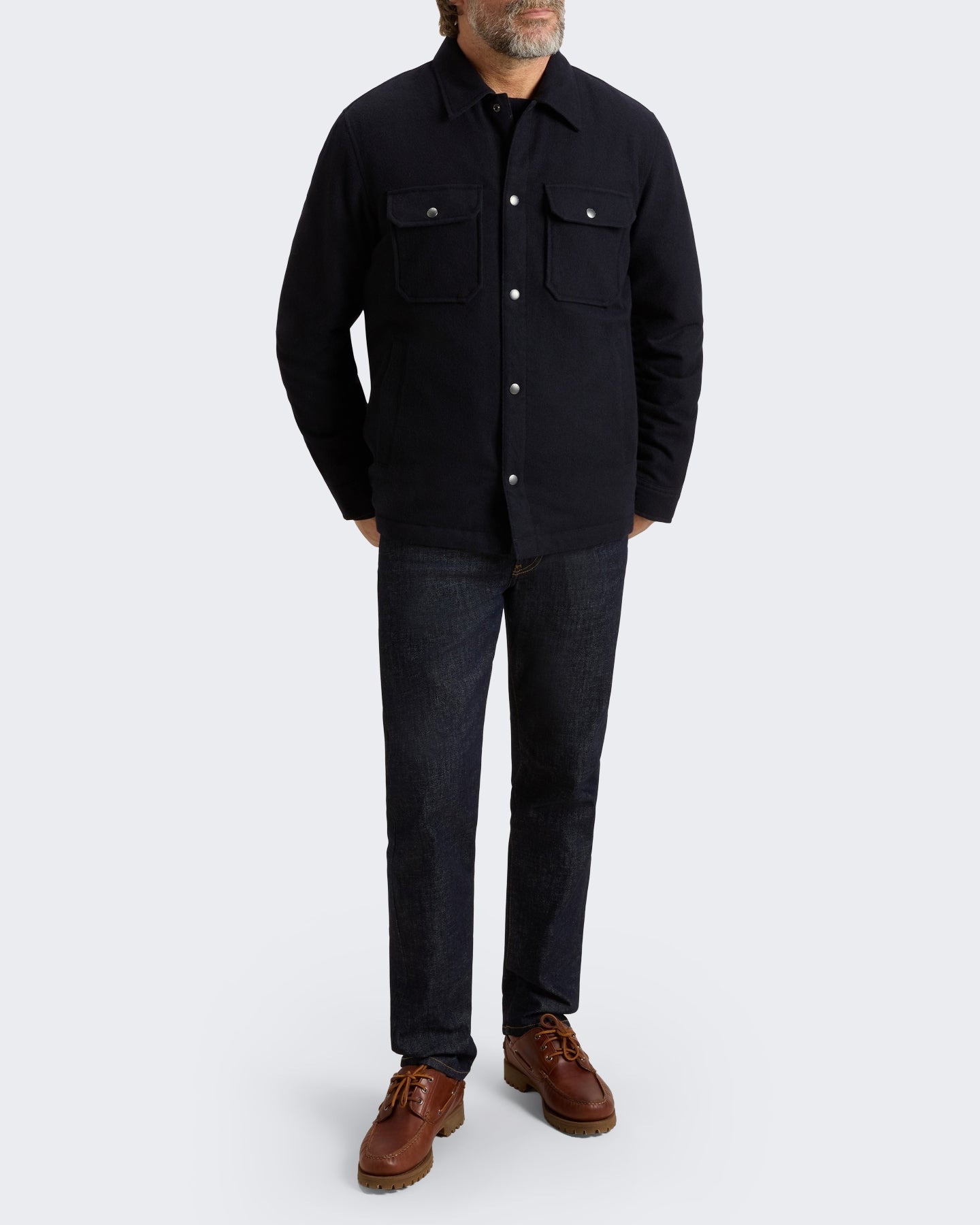 Heren Wool Alaskan shirt jacket Blauw