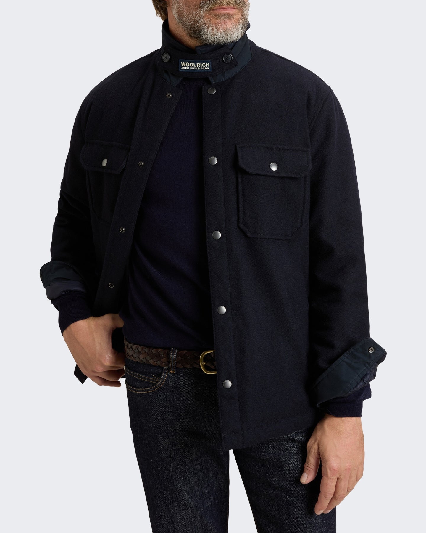 Heren Wool Alaskan shirt jacket Blauw