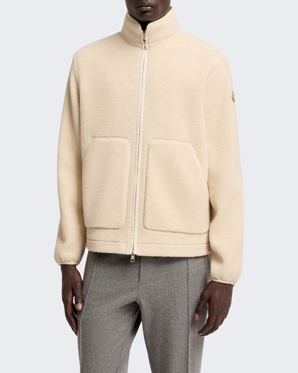 Heren Zip-up cardigan Beige