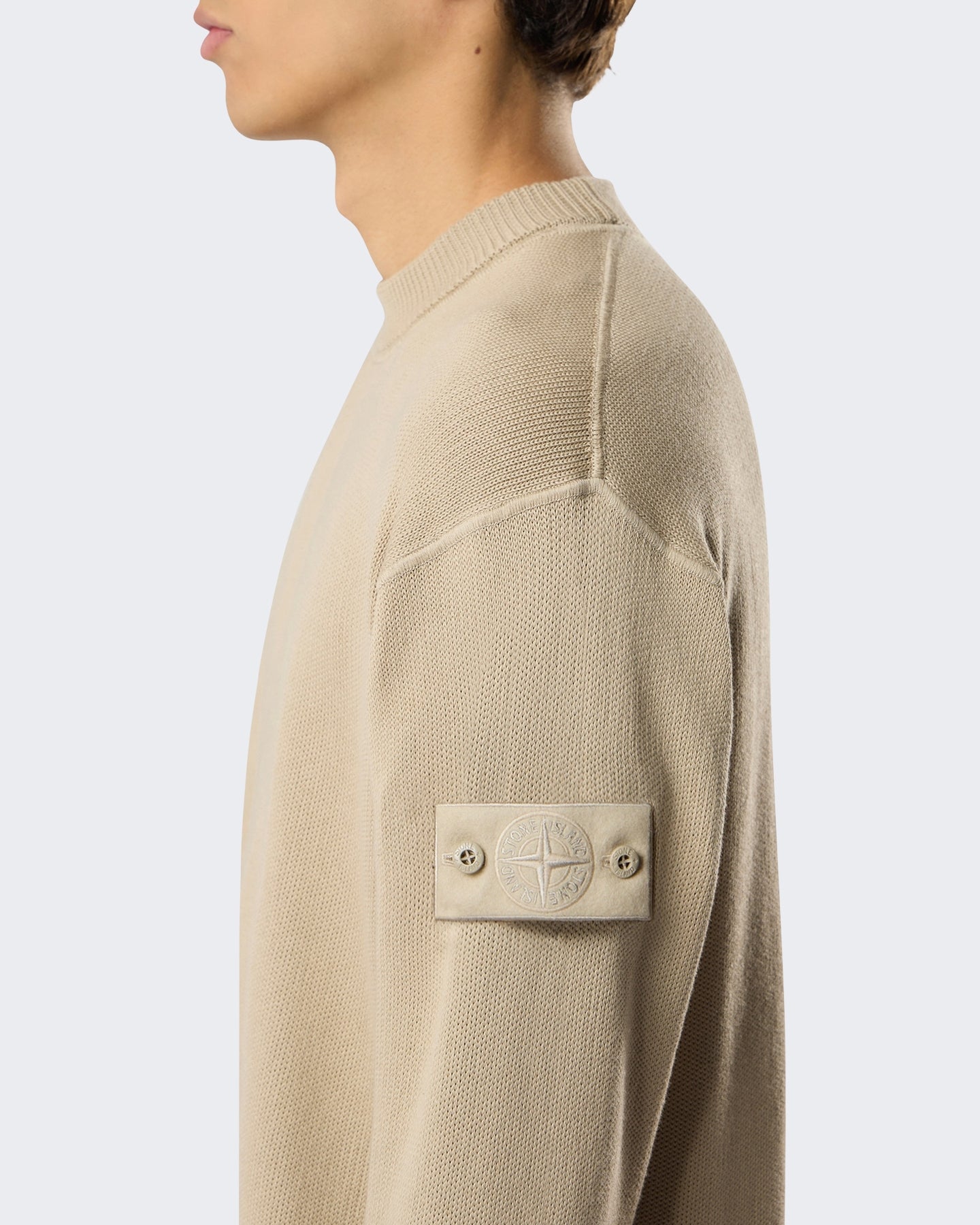 Heren Sweater met ronde hals beige