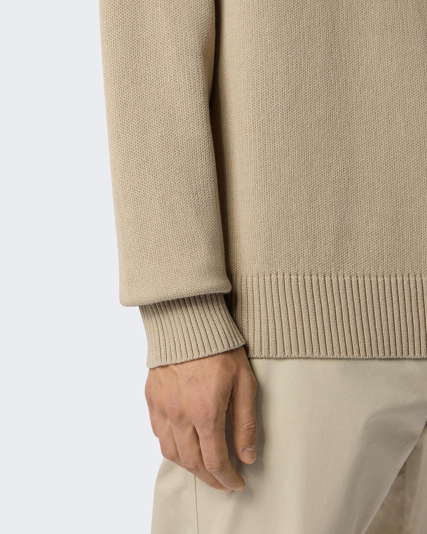 Heren Sweater met ronde hals beige