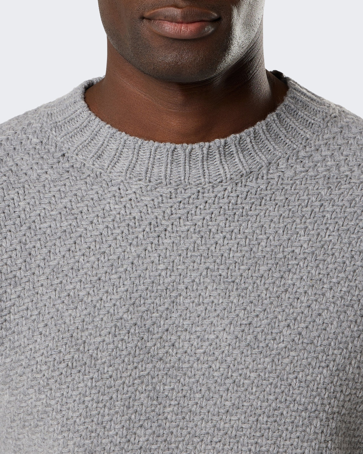 Heren Crew Neck-Grey Melange-V0m60 Grijs