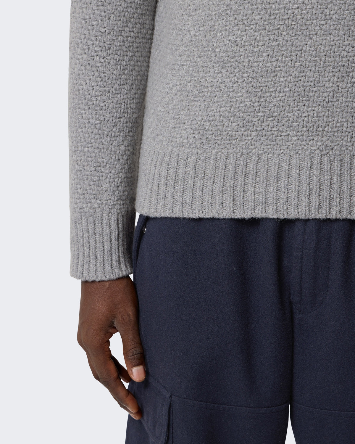 Heren Crew Neck-Grey Melange-V0m60 Grijs
