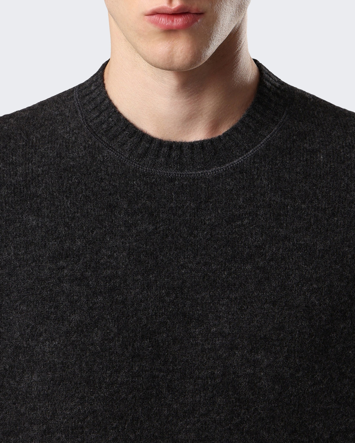Herren Crew Neck-Lead Grey-V0m62 Grau