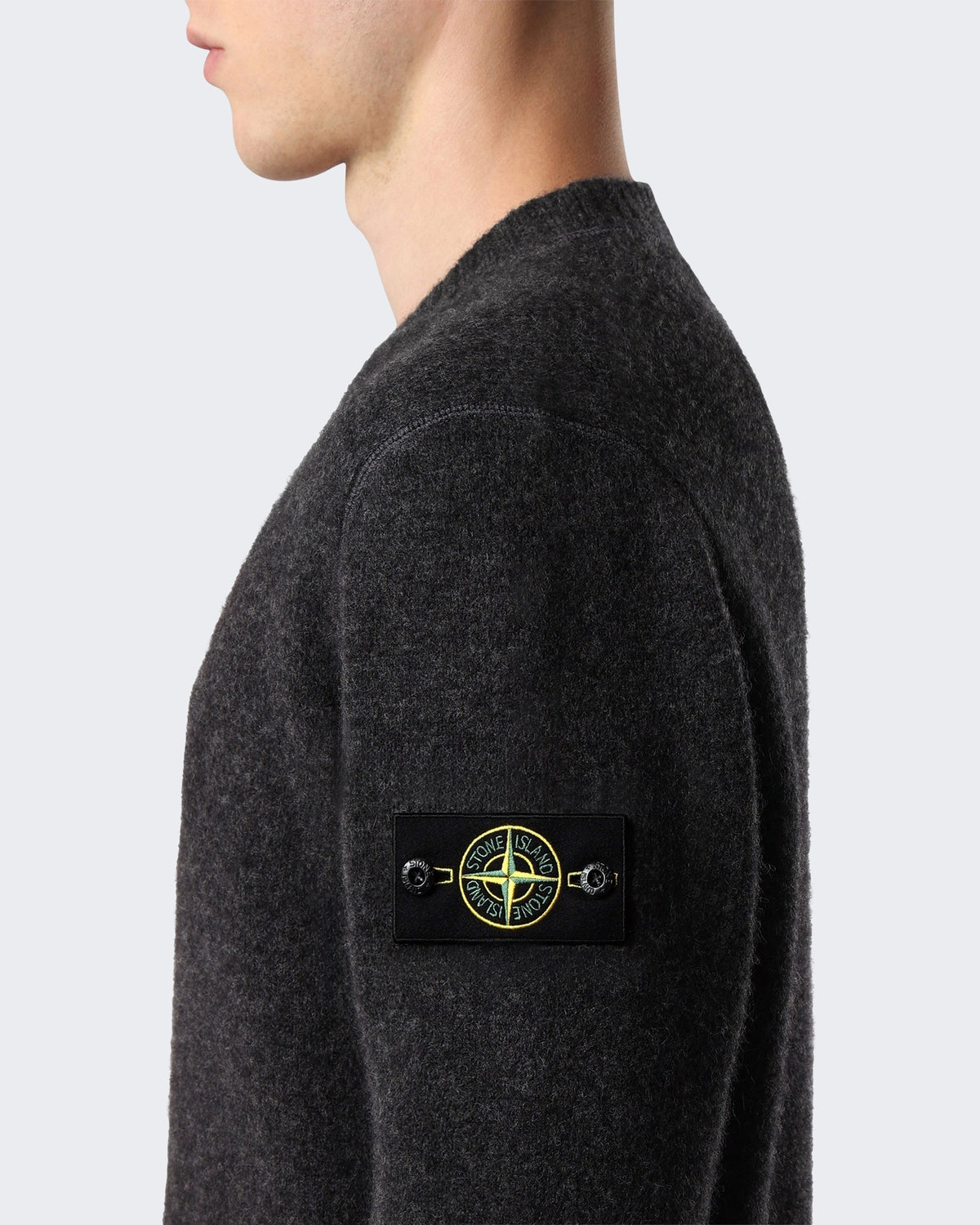 Herren Crew Neck-Lead Grey-V0m62 Grau